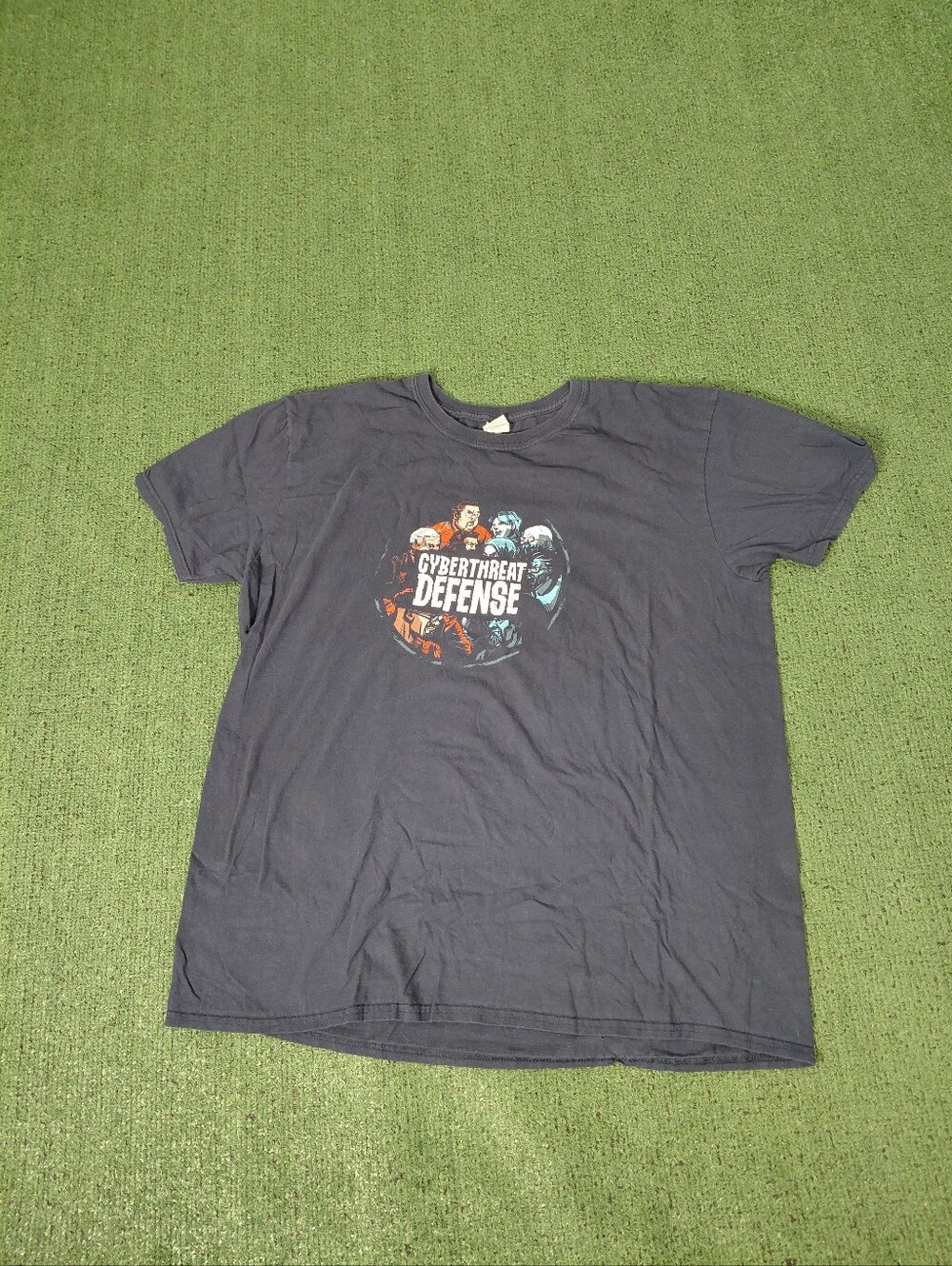 Cyberthreat Defense Cisco Systems Promo Logo Navy Blue T Shirt Sz XL